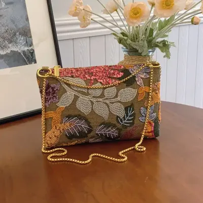 Luxe embroidered clutch